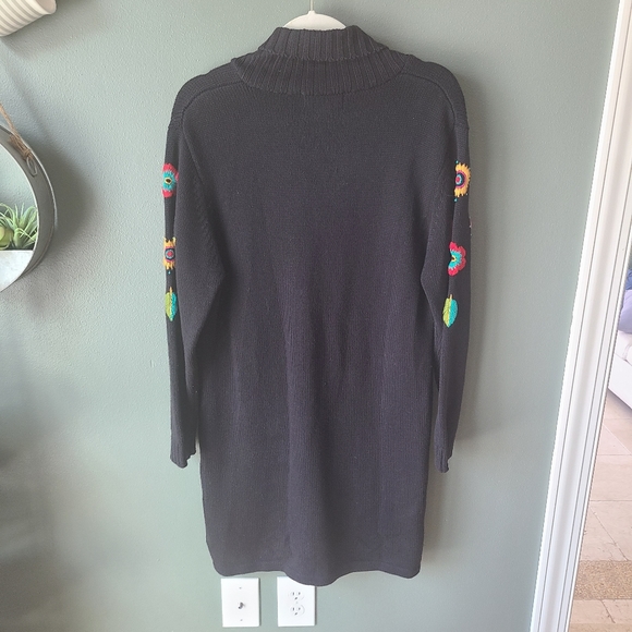 Bob Mackie Embroidered Button Down Duster Cardigan, Size Small - Picture 6 of 6